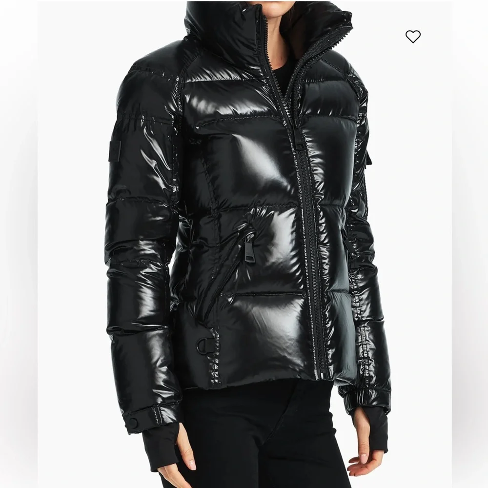 SAM. Shiny Black Puffer Jacket - Picture 2 of 6